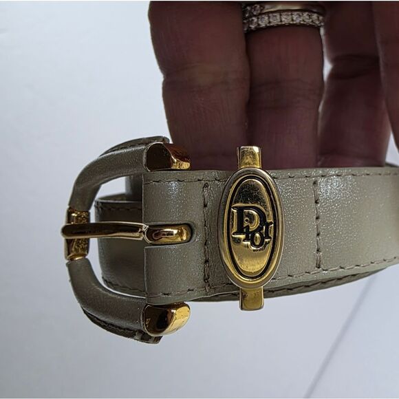 Christian Dior Vintage Saddle  Leather Waist Belt Light Green Size 100 main image 6